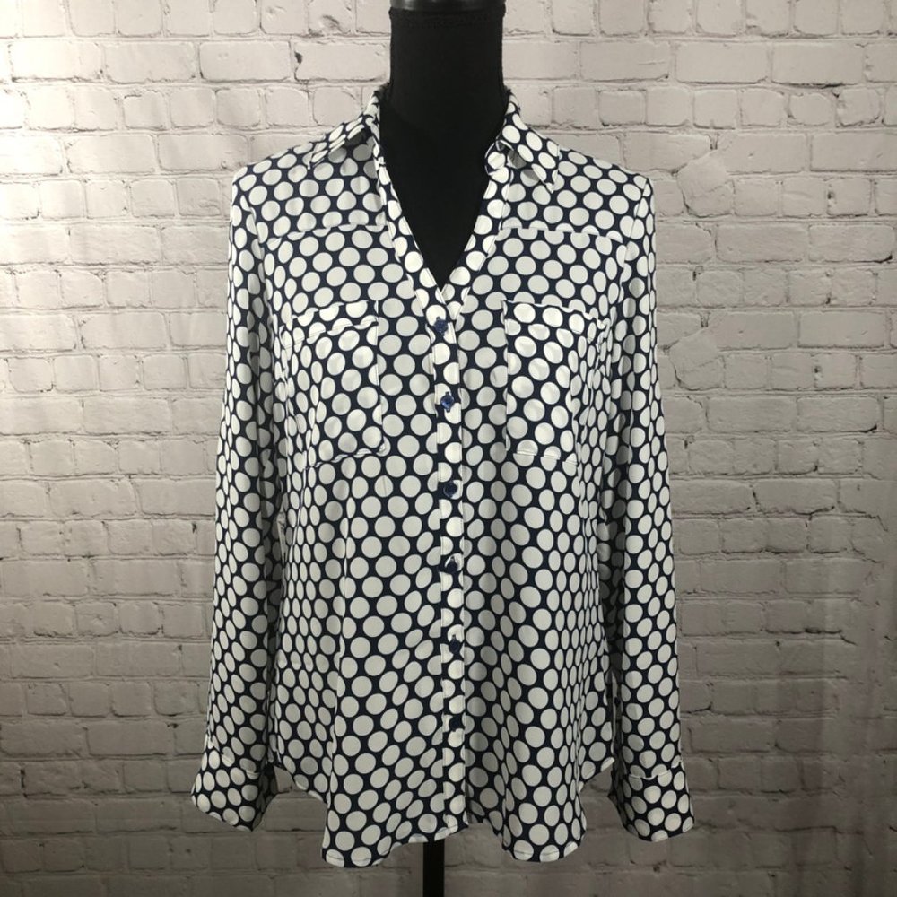 Navy/White Polka Dot Express Portofino Shirt